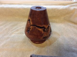 Burl Wood Vase Sculpture Quality Handcrafted Art Vintage 8 inches tall 3