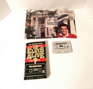 Is Elvis Alive? Book Cassette,  Gail Brewer - Giorgio,  Vintage Graceland Brochures