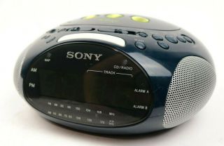 Sony Icf - Cd831 Psyc Dream Machine Clock Blue Fm/am Alarm Radio Cd Player Led