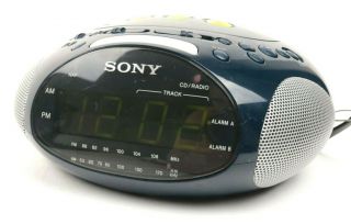 Sony ICF - CD831 Psyc Dream Machine Clock Blue FM/AM Alarm Radio CD Player Led 3