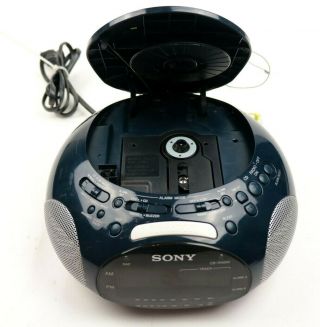 Sony ICF - CD831 Psyc Dream Machine Clock Blue FM/AM Alarm Radio CD Player Led 6