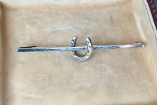 VINTAGE SIGNED A.  J.  H.  JEWELLERY CRAFTED HORSE SHOE STERLING SILVER BROOCH PIN 2