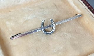 VINTAGE SIGNED A.  J.  H.  JEWELLERY CRAFTED HORSE SHOE STERLING SILVER BROOCH PIN 5