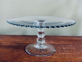 Vintage Imperial Elegant Clear Glass Candlewick 3 Ball Cake Stand Plate - 11 - 1/4
