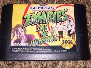 Zombies Ate My Neighbors Sega Genesis Vintage Classic Game Cartridge