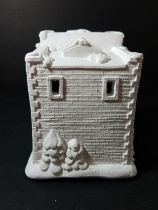 Vintage California creations holiday village BANK 1989 ready to paint plaster 3