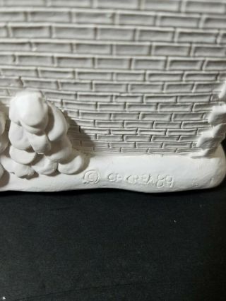 Vintage California creations holiday village BANK 1989 ready to paint plaster 4