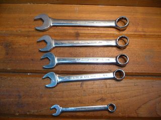 Vintage Herbrand Van Chrome U.  S.  A.  Combination Wrenches 3/4 " 11/16 " 5/8 9/16 3/8