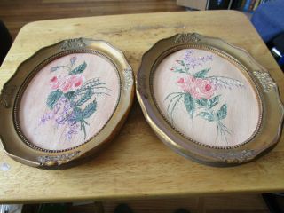 Vintage Hand Painted Oval Wood Wall Hanging