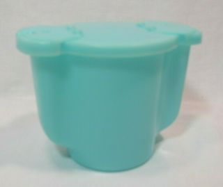 Vintage Tupperware Plastic Sugar Bowl Container Dual Flip Lid Pastel Blue Usa