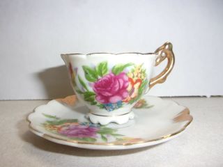 Vintage Sonsco Tea Cup And Saucer Japan Miniature Floral
