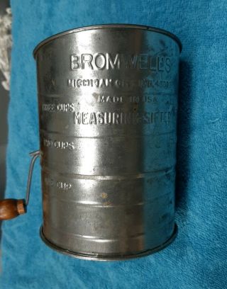 Vintage Bromwells Usa Flour Sifter 3 Cup Dry Measure Retro Kitchen