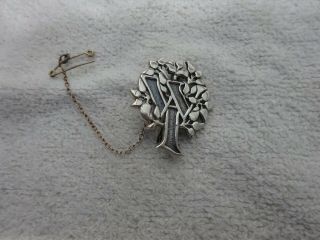 Vintage WI Women ' s Institute brooch tree of life 925 Silver 3