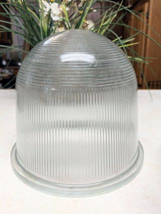 Vintage Appleton Industrial Cage & Globe for Light Fixture Clear Glass Ribbed 4