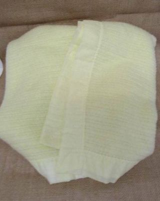 Vintage Yellow Acryic Baby Blanket Waffle Weave Satin Binding Lknw Security