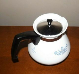Vintage Corning Ware Cornflower Blue 6 Cup Stove Top Coffee Tea Pot