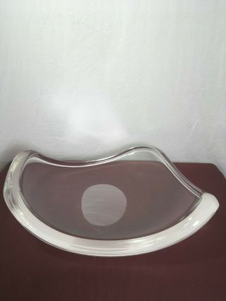 Vintage Mid Century Modern Lucite Clear Acrylic Large Serving Tray Platter 15 "