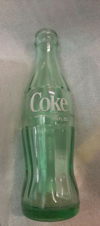 Vintage Coca - Cola Coke Bottle Green Glass 6 - 1/2 Oz - Dunn,  Nc
