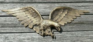 29 " Vintage Cast Brass American Eagle Wall Hanging Possible Man Cave Decoration