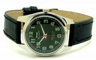 Vintage Hmt Pilot Men,  S Steel Black Dial Wrist Watch Run Orderrr