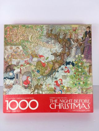 Vintage Springbok 1000 Piece Puzzle - ‘twas The Night Before Christmas - Complete