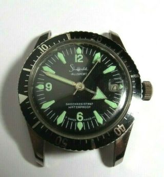 Vintage Swiss Mens Swank Sheffield Allsport Divers Winding Wristwatch