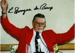 L.  Sprague Decamp Signed Photograph From Necronomicon,  2nd Edition,  1995 (3)