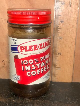 Vintage Plee - Zing Coffee Jar 2oz Instant Coffee.  11