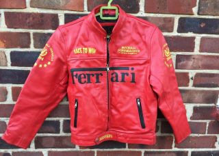 Vintage Commemorative Michael Schumacher Leather Ferrari Racing Jacket 2004