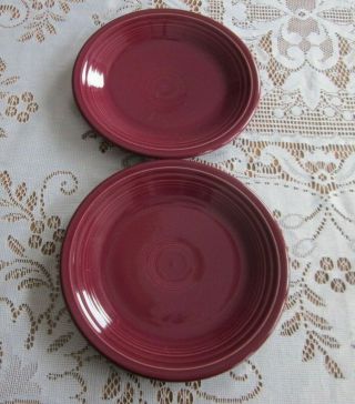 Set of 2 Vintage Fiesta Ware Salad Plates 7 1/4 inch Cinnabar 3