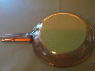 Vintage Corning Ware Visions amber 10 in Waffle Bottom.  Fry Pan W/lid USA 5