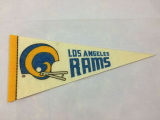 Vintage Nfl Los Angeles Rams 2 Bar Helmet Mini Pennant 4 " X9 " Banner Felt