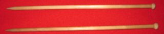 Vintage Unmarked Wooden Pair Knitting Needles Size 13 14in Length,  1940 - 60 