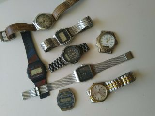 Joblot Vintage Gents Watches Spares/repairs Pulsar Swatch Timex Digital
