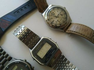 Joblot Vintage Gents Watches Spares/Repairs Pulsar Swatch Timex Digital 2