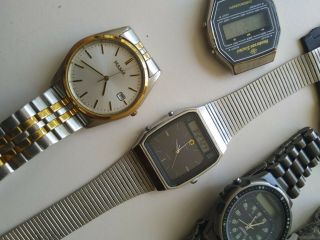 Joblot Vintage Gents Watches Spares/Repairs Pulsar Swatch Timex Digital 4