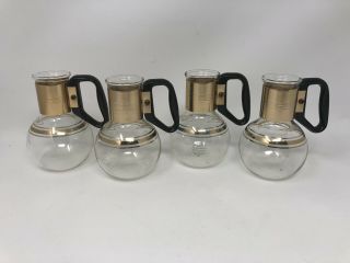 Set Of 4 Vintage Glassware Silex Co.  Individual Coffee Tea Carafes Lrg - 2
