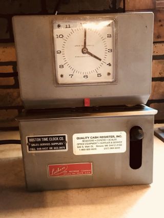 Vintage Lathem 2121 Time / Punch Clock With Key.