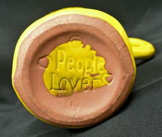 People Lover Jean Ellsworth Pacific Stoneware Mug Smiley Face Vtg 1970 ' s Yellow 5