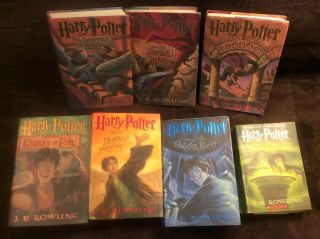 1st American Edition Complete Harry Potter 7 Book Set Hardcover 1st Printings