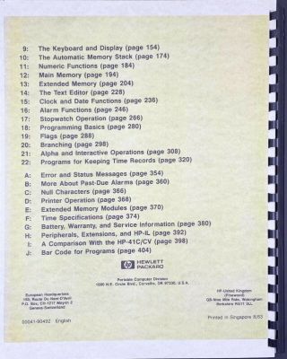 HP - 41CX Manuals Volume 1 and 2 (Comb Bound Color Reprint) 7