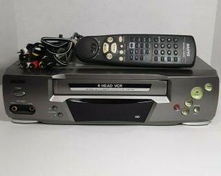 Sanyo Vwm - 380 4 - Head Vhs Vcr Player Recorder W/ Remote & Av Cable &