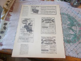 Vintage - Beatles Scrapbook Page Concert Ads/ Kroger Savings Ticket Ad