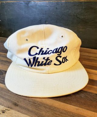 Vintage Chicago White Sox Spell - Out Baseball Cap Hat Snapback