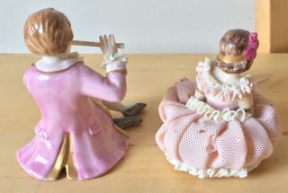 vintage IRISH DRESDEN porcelain dresden lace ROMEO & JULIET figurines 3