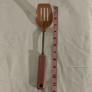 Vintage Ekco Mauve Pink Nylon Plastic Slotted Spoon 11 Inches