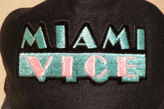 Miami Vice Cap Snapback Hat Vintage Cast Crew 1980 ' s TV Show Black USA 2