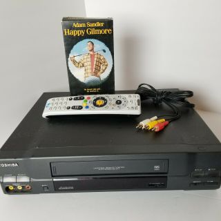 Toshiba M - 662 Vcr 4 Head Hifi Vhs Player Recorder W/ Cables And Movie.  All