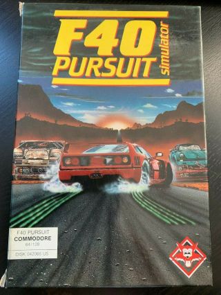 F40 Pursuit Simulator Commodore 64 / 128 Disk Boxed Game - Aus Vintage C64 Game