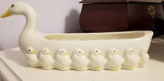 Vintage Collectible 1988 Mother Duck With Ducklings Ceramic Cracker Dish